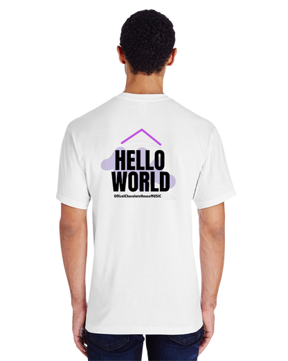 Hello Chocolate World (Mens Luxury Heavyweight Tee)