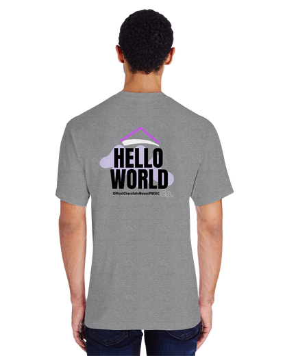 Hello Chocolate World (Mens Luxury Heavyweight Tee)